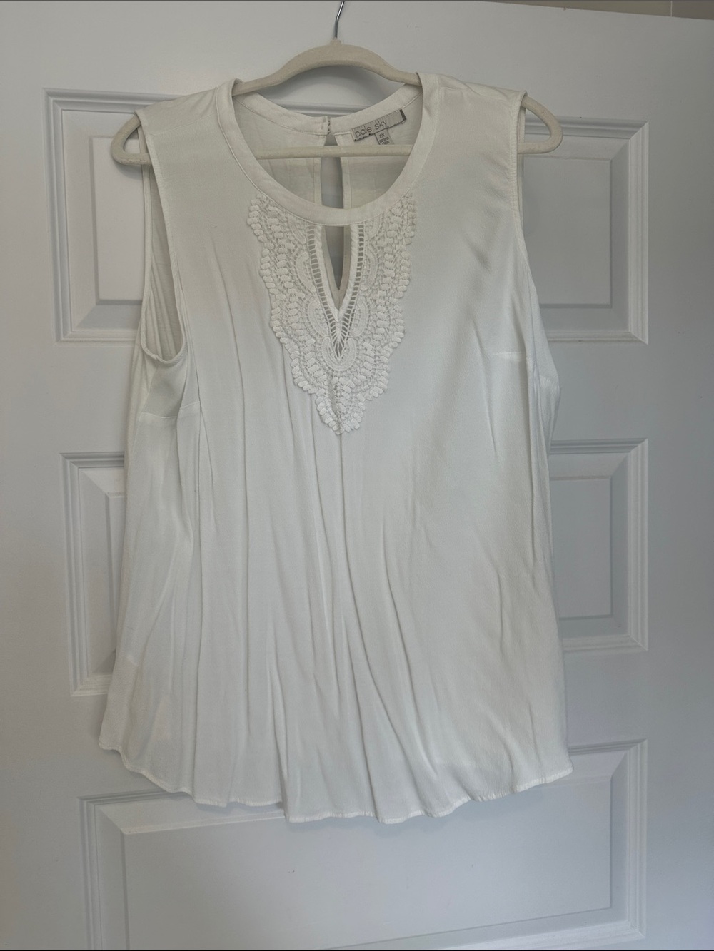 Coldwater Creek Cream Crochet-Trim Sleeveless Camisole